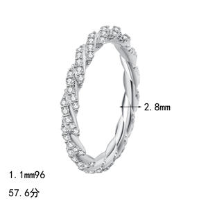 Anillos de corte redondo de joyería fina de banda eterna de moissanita de Plata de Ley 925 al por mayor para mujer - Product Image 5