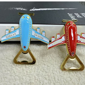 个性化装饰艺术中磁金属飞机3D平面形状开瓶器冰箱贴定制旅游纪念品 - Product Image 3