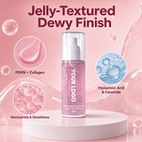 Sérum Brume Éclat au Collagène Rose Végétalien Sans Logo, Effet Longue Durée, Fini Maquillage Hydratant, Marque Privée