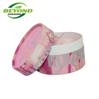 Récipient cosmétique de poudre de corps rose personnalisé de haute qualité pour l'emballage rond de boîte de tube de papier de carton de mode de bouffée avec le shaker