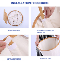 Panier à linge circulaire pliable en bambou de gros pour la collecte des serviettes et des vêtements sales
