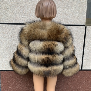 Giacca in Vera Pelliccia di Procione per Bambini, Adatta per Ragazze <span class=keywords><strong>e</strong></span> Ragazzi da 1 a 16 Anni, Best Seller, Cappotto in Vera Pelliccia di <span class=keywords><strong>Volpe</strong></span> per Bambini - Product Image 3