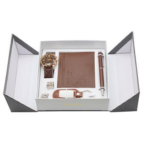 Capuchino de lujo 7 conjuntos de cuero reloj cartera cinturón pulsera llavero bolígrafo Rosario caja para regalo hombres de negocios conjunto de regalo - Product Image 3