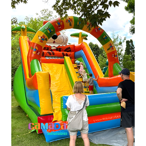 El tobogán seco de PVC con tema animal para niños que juegan al tobogán del castillo incluye soplador de aire de doble costura - Product Image 4