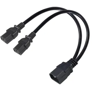 Short 30cm Power Cord Wiring 2x C13 to C14 Ac Electrical Plug Socket 2 in 1 two ways splitter