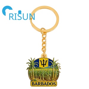 Llavero de Metal con <span class=keywords><strong>Bandera</strong></span> Nacional de <span class=keywords><strong>Barbados</strong></span>, Trípode Caribeño, Esmalte Personalizado al por Mayor, Recuerdo - Product Image 6