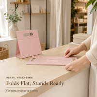 Faltbare Papier-Geschenktüte mit Gestanztem Griff Tragbare Einzelhandelsverpackung Tragetasche für Geschenke Partyfavors und Ladenauslage
