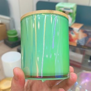 Pot à bougie en verre arc-en-ciel <span class=keywords><strong>LUXE</strong></span> Design 4oz 7oz 10oz 14oz, conteneur personnalisé pour remplir de la cire parfumée, logo et emballage personnalisés - Product Image 5
