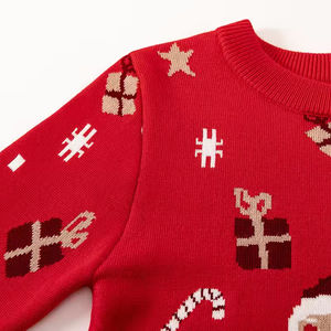 Pull de Noël en coton tricoté rouge pour enfants, vente en gros - Product Image 6