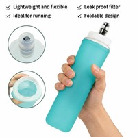 Bouteille d'eau souple portable avec logo personnalisé pour une hydratation facile lors des sports de plein air – Gourde souple portable pour l'extérieur