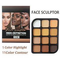 Palette de poudre de contour pour le visage OEM, palette de contour haute pigmentation, marque privée