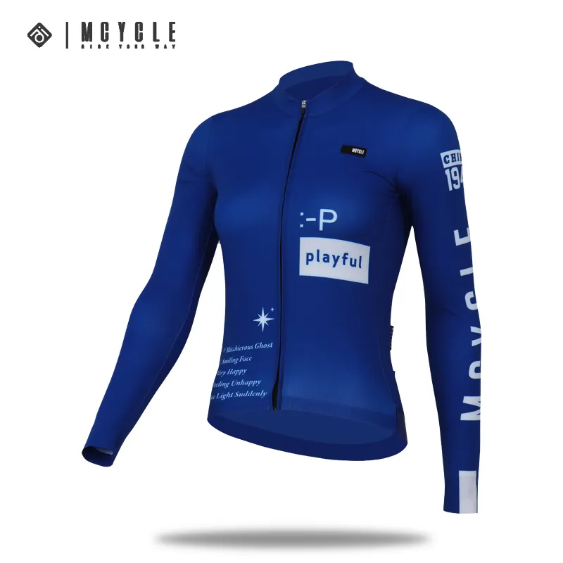 Mcycle Venta al por mayor Ciclismo Ropa Tops Bicicleta Transpirable Manga larga Bicicleta Ciclismo Camisas Diseño personalizado Mujeres Ciclismo Jersey