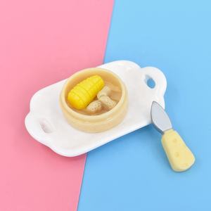 Breloques en résine de 24 mm, simulation de nourriture chinoise, petits pains vapeur, cabochons en résine Kawaii, jouets miniatures pour maison de poupée, porte-clés - Product Image 5