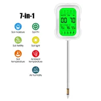 HEDAO YY-1088G Sol Mètre pH Humidité Fertilité Lumière Temp Humidité Testeur Analyseur Précis pour Jardin Pelouse Ferme Plantes