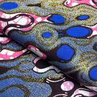 Échantillons Gratuits Directs Fabricants Nouvelle Arrivée Tissu Imprimé Ankara 100% Polyester Pailleté Grand Wax Gold