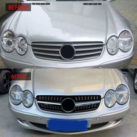 SCHLUSSVERKAUF HOCHWERTIGES ABS-Material für 2003-2005 SL-Klasse R230 Diamantstil Kühlergrill