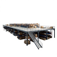 HONGXIN Étagère de mezzanine robuste en acier laminé à froid sans boulons, revêtement poudré, protection anticorrosion, niveaux personnalisables