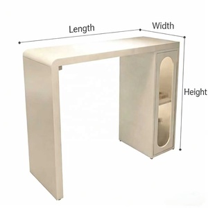 Mesa de Barra Blanca Moderna, Mostrador de Recepción Minimalista, Isla para Salón, Estudio u Hogar - Product Image 4