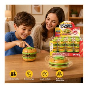 Juguete de Rompecabezas Transformable en Forma de Hamburguesa Mecánica, Esfera Giratoria, Actividad Sensorial Portátil para Niños, Recompensas para el Aula - Product Image 4