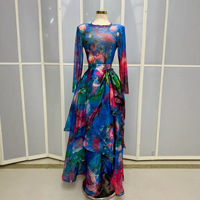 Nouvelle Collection Automne 2026 : Ensemble Femme Transfrontalier Style Frais et Élégant, T-shirt à Manches Longues Imprimé Floral et Jupe Robe Patchwork