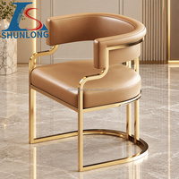 Chaise de salle à manger moderne en métal de haute qualité, siège de luxe pour le thé, le maquillage, idéal pour hôtel, bureau, salon de manucure, usage domestique