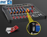 Console de mixage audio portable CT6 à 6 canaux, prix d'usine, contrôleur de son professionnel avec Bluetooth, LED RGB, USB, MP3