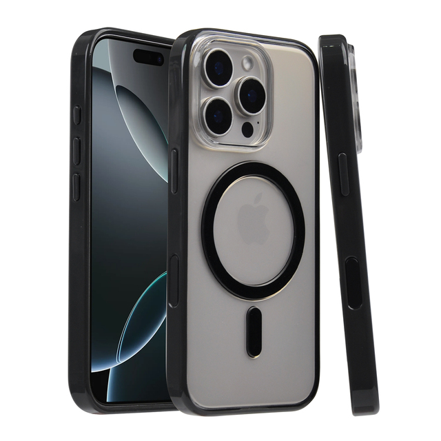 Official Anti-Yellowing Anti-Shock Clear TPU PC Magnetic Phone Case for iPhone 16 17 18 Pro Max Same Style Touch Button Design