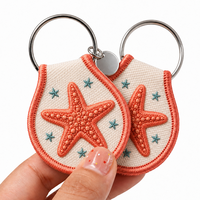 Porte-clés brodé personnalisé motif fleur mignonne, breloque de sac en tissu personnalisée pour sac fourre-tout, cadeau pour amoureux des animaux, fabricant