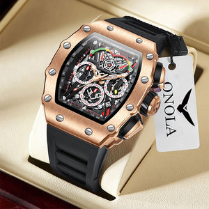 Montre automatique mécanique unisexe ONOLA 6833, chronographe sport tendance, boîtier en acier inoxydable, résistante à l'eau, marque d'usine. - Product Image 2