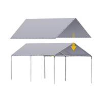 Bâche de remplacement robuste en métal 12 x 20 pieds, imperméable, pour abri de voiture, garage, tente de protection, avec 50 cordons élastiques inclus