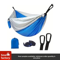 Hamac transfrontalier le plus vendu, idéal pour le camping en extérieur, simple ou double, en tissu parachute avec blocs de couleur
