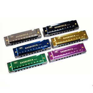 Instrumentos musicales de estilo de moda personalizan armónica colorida, juguete educativo de <span class=keywords><strong>Blues</strong></span>, armónica de 10 agujeros - Product Image 5