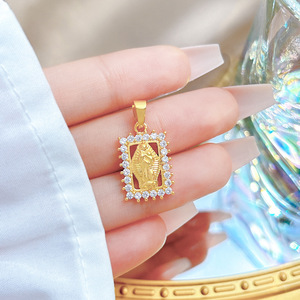 [Copper <span class=keywords><strong>True</strong></span> Gold] Maria Small Brand <span class=keywords><strong>Faith</strong></span> Personality Cross-Border Diy Handmade Jewelry Zirconium Micro-Inlaid Pendant - Product Image 3