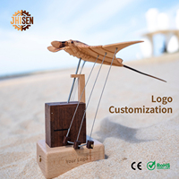 JHISEN Sculpture Cinétique Rechargeable en Bois Raie Manta, Automatisme Mécanique Artisanal, Décoration de Bureau Art Déco pour Vente en Gros aux Boutiques de Cadeaux