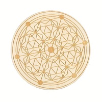 HYNAWIN Plaques de table et sous-verres gravés en bois de luxe, isolants, à motif géométrique et grilles de cristal, écologiques, pour l'exportation