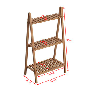 Wooden Ladder <b>Shelf</b> Multi Layer Plant Stand Natural Color Indoor Outdoor Storage <b>Rack</b> For Home Garden Decor - Product Image 3