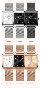 Reloj de Cuarzo para Mujer Poedagar 793, Venta al por Mayor de Fábrica, Esfera Cuadrada en Oro Rosa, Correa de Malla de Acero Inoxidable de Lujo, Resistente al Agua - Product Image 6
