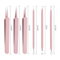 WELLFLYER ARN-123 Vente en gros pas cher Logo personnalisé 4pcs Blackhead Remover Needle Kit Set Comedone Tool