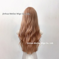 Perruques synthétiques résistantes à la chaleur, perruques longues ondulées corps blond fraise, ligne capillaire naturelle pour