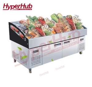 Fabrika Çıkışlı Ticari Merdivenli Buzlu Tezgah Süpermarket ve Restoran Katmanlı Tasarım Deniz Ürünleri Teşhir Dolabı Doğrudan Soğutmalı Dondurucu - Product Image 5