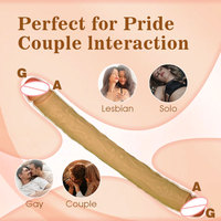 Sex Toy Réaliste en Silicone Liquide Doux pour Femmes, Vibromasseur Électrique Double Tête Longue Forme Pénis pour Femmes