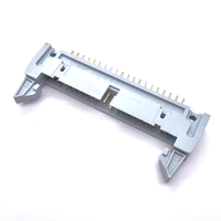 Conector de Placa de Circuito Impreso IDC de 40 Pines y 180 Grados, con Contacto de Latón de Paso de 2.54 mm, Clasificación IP68, Gris, con Oreja Corta y Expulsor