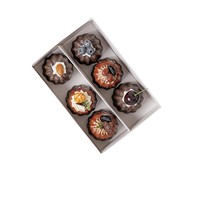 Boîte à gâteaux pliante en carton blanc de luxe personnalisée pour macarons, cannelés et desserts au chocolat, avec fenêtre et séparateur