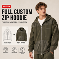 Sweat à capuche zippé patchwork personnalisé, veste à capuche zippée pour homme, logo brodé et manches ornées de strass pour tenues quotidiennes et streetwear