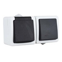 Interruptores de Pared Eléctricos Europeos Resistentes a la Intemperie con Clasificación IP54, Material ABS de Alta Calidad, Serie GT con Contactos de Latón