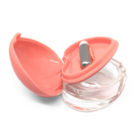Boîte à poudre compacte en forme de cœur avec fermeture à rabat, multi-couches, portable, contenant de poudre à maquillage, compact à maquillage multi-niveaux avec miroir