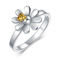 925 argent Sterling marguerite fleur coccinelle abeille pouce bague à la mode bijoux de mode pour les fêtes anniversaires plaqué rhodium