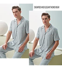 Nuevos pijamas de primavera para <span class=keywords><strong>hombre</strong></span>, Conjunto de <span class=keywords><strong>pijama</strong></span> de manga corta para <span class=keywords><strong>hombre</strong></span>, pijamas completos puros para <span class=keywords><strong>hombre</strong></span>, ropa de dormir, ropa de casa - Product Image 2