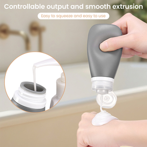 Mini bouteilles de voyage en silicone, étanches, rechargeables, tubes compressibles, sans BPA, qualité alimentaire, logo personnalisé, OEM - Product Image 6
