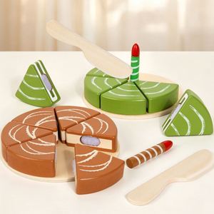 Juego de Pasteles de Madera Realistas en Miniatura, Seguros para Niños, Comida de Juguete para Fiestas de Cumpleaños - Product Image 3